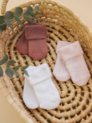 Шкарпетки махрові 0-6 місяців рожеві skarpetky10000 фото