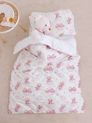 Дитяча постільна білизна з вельветом Ведмедики рожеві postil30 фото