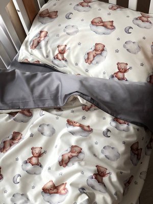 Детское постельное белье с вельветом Мишки на облачке postil27 фото