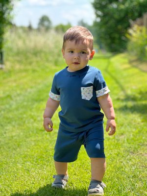 Трикотажні натуральні шорти від 1,5 до 6 років сині shorts004_98 фото